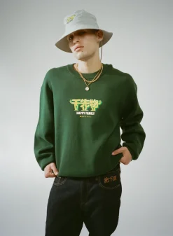 A Thousand Futures 'Happy Family' Knit Sweater - Forest Green