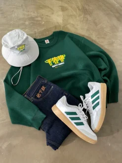 A Thousand Futures 'Happy Family' Knit Sweater - Forest Green