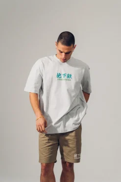 A Thousand Futures 'Logo' Embroidered Tee - Ash
