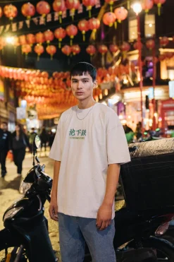 A Thousand Futures 'Logo' Embroidered Tee - Ash