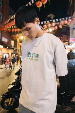 A Thousand Futures 'Logo' Embroidered Tee - Ash