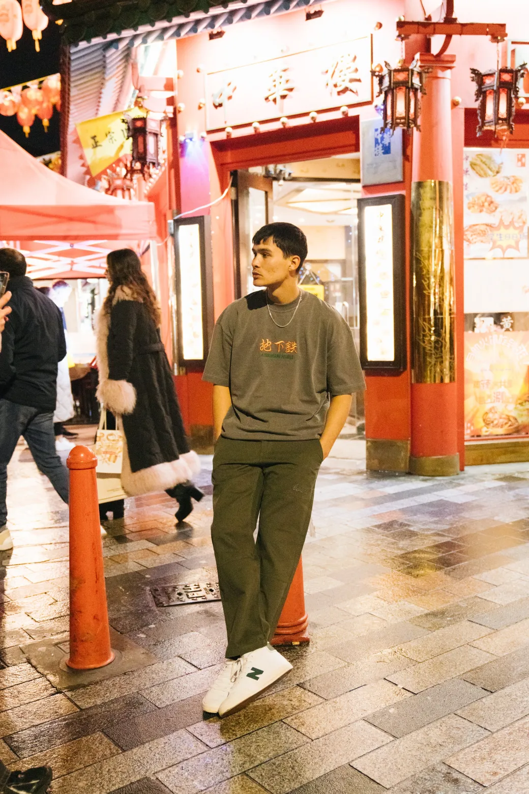 A Thousand Futures 'Logo' Embroidered Vintage Washed Tee - Charcoal