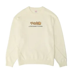 A Thousand Futures 'Logo Panel' Knit Sweater - Cream