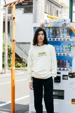 A Thousand Futures 'Logo Panel' Knit Sweater - Cream