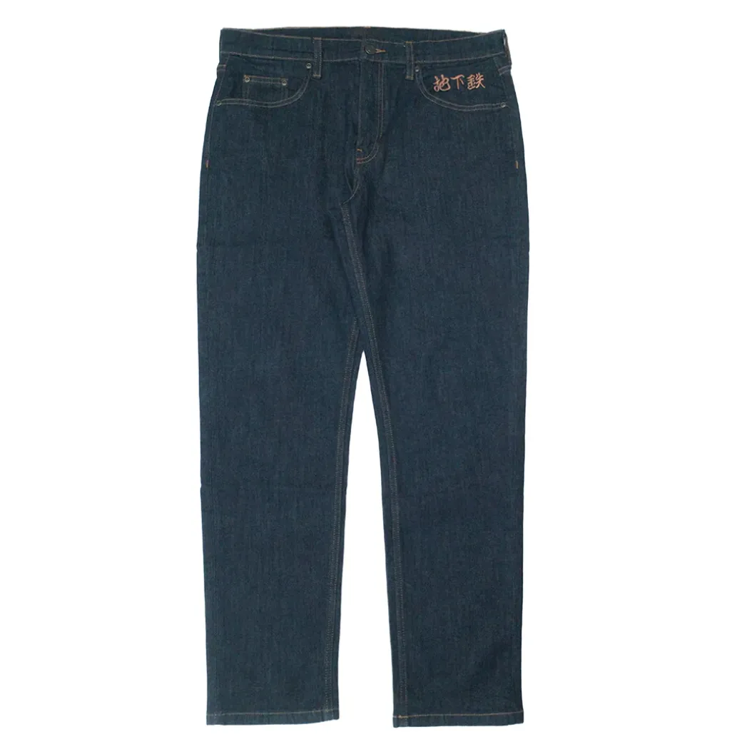 A Thousand Futures 'Lucky' Embroidered Jeans - Indigo
