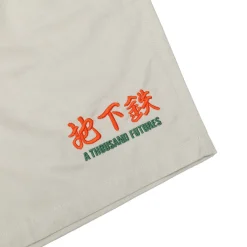 A Thousand Futures 'Lucky' Canvas Twill Shorts - Bone