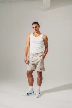 A Thousand Futures 'Lucky' Canvas Twill Shorts - Bone