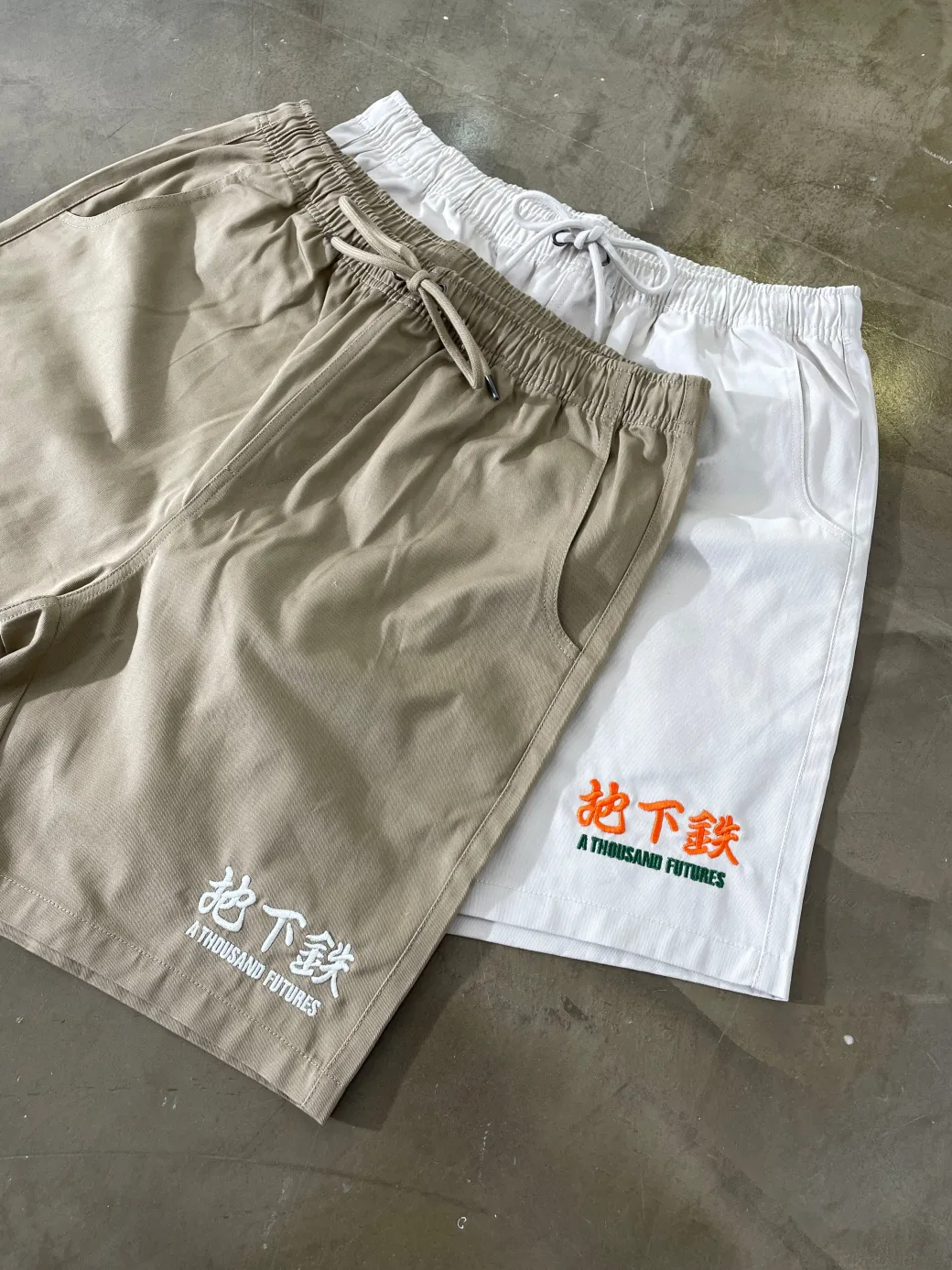 A Thousand Futures 'Lucky' Canvas Twill Shorts - Army