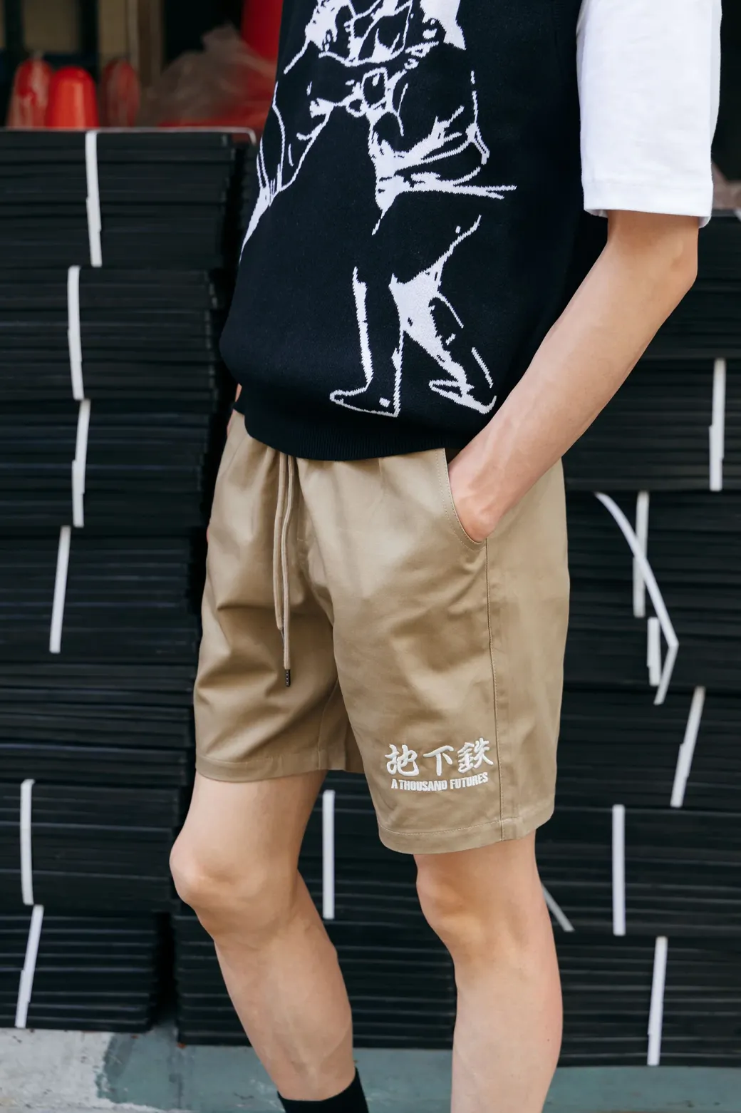 A Thousand Futures 'Lucky' Canvas Twill Shorts - Army