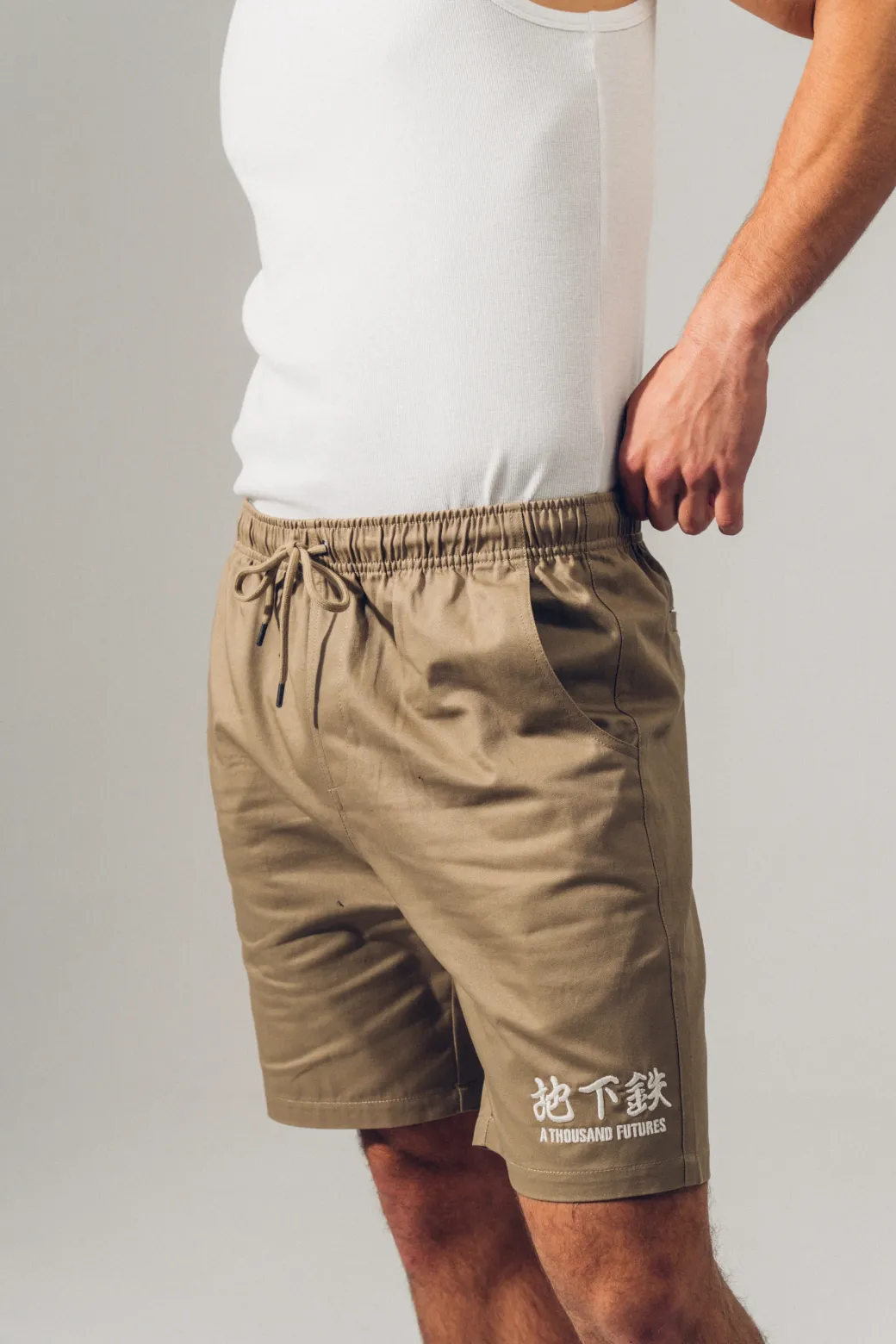 A Thousand Futures 'Lucky' Canvas Twill Shorts - Army