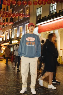 A Thousand Futures 'Subway' Vintage Washed Sweater - Petrol