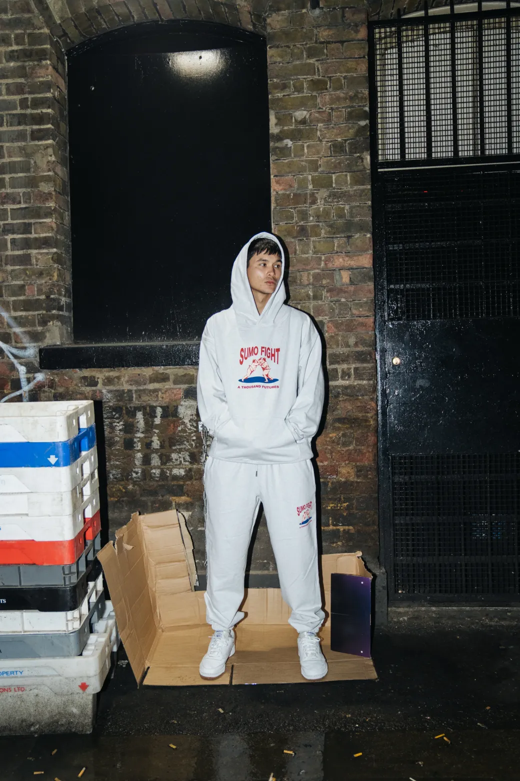 A Thousand Futures 'Sumo Fight' Hoodie & Jogger Set - Ash