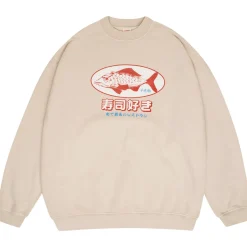 A Thousand Futures 'Sushi Lover' Vintage Washed Sweater - Sand