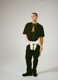 A Thousand Futures 'Tokyo' Embroidered Tee - Black