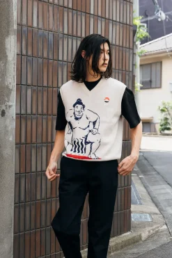 A Thousand Futures 'Tradition' Knit Vest - Beige