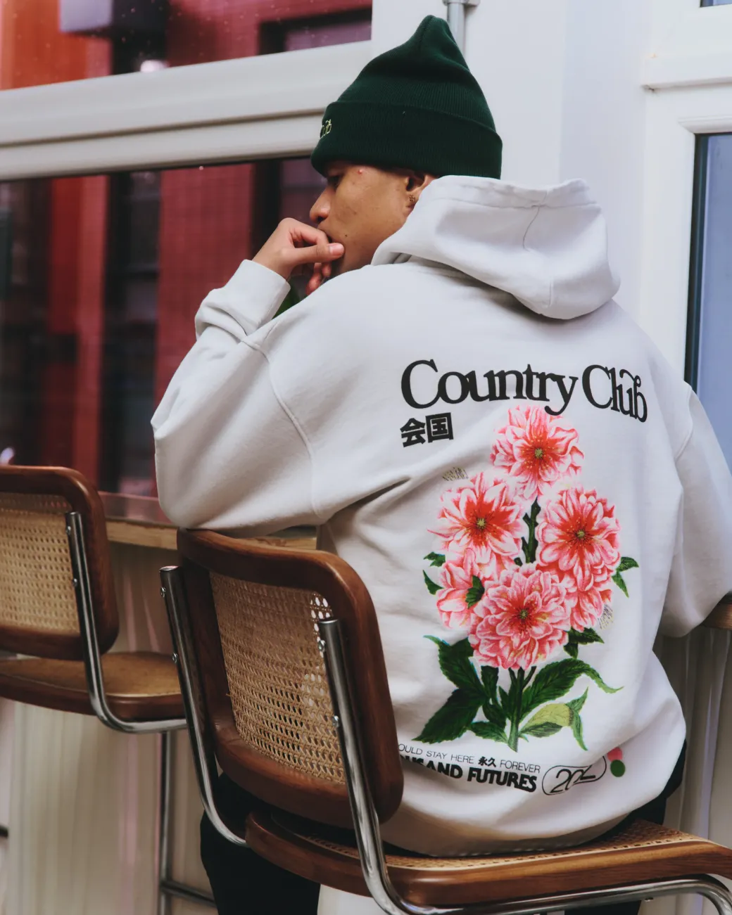 A Thousand Futures x GK 'Country Club' Vintage Washed Hoodie - Ash Grey