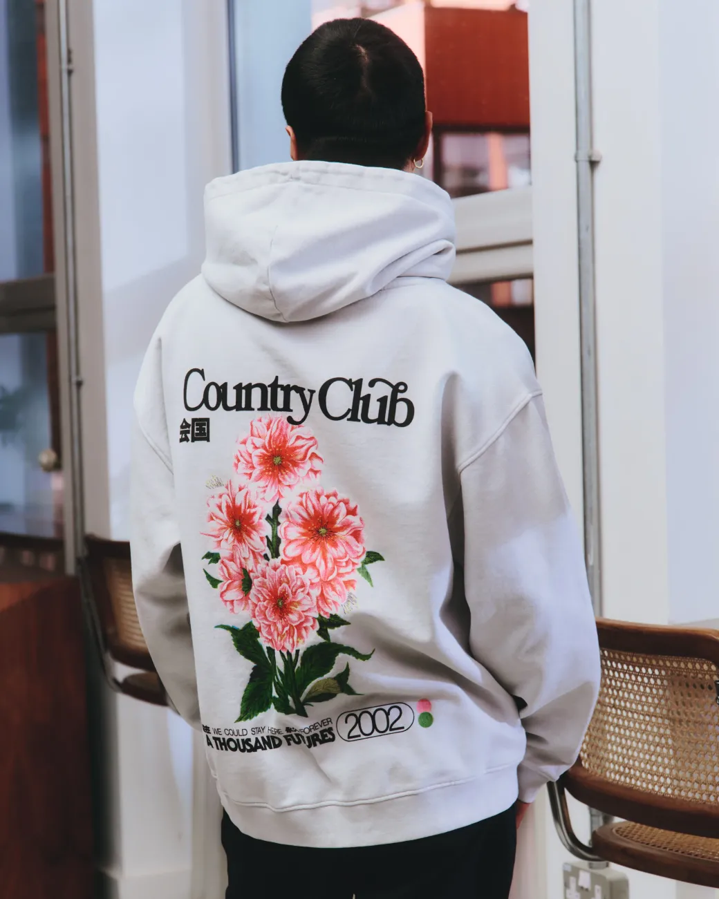 A Thousand Futures x GK 'Country Club' Vintage Washed Hoodie - Ash Grey