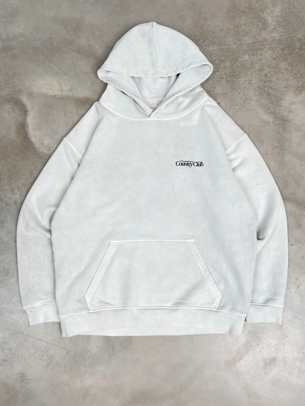A Thousand Futures x GK 'Country Club' Vintage Washed Hoodie - Ash Grey