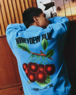A Thousand Futures x GK 'Honeydew Blue' Vintage Washed Sweater - Cobalt Blue