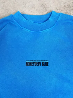 A Thousand Futures x GK 'Honeydew Blue' Vintage Washed Sweater - Cobalt Blue
