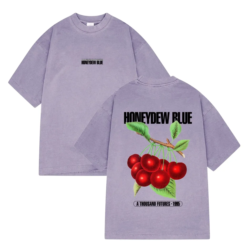 A Thousand Futures x GK 'Honeydew Blue' Vintage Washed Tee - Mauve