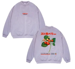 A Thousand Futures x GK 'Strawberry' Vintage Washed Sweater - Lilac