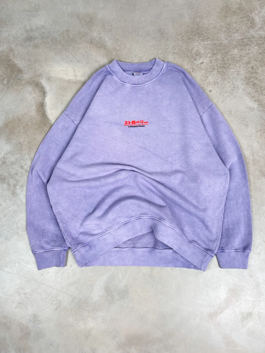 A Thousand Futures x GK 'Strawberry' Vintage Washed Sweater - Lilac