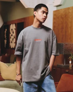 A Thousand Futures x GK 'Strawberry' Vintage Washed Tee - Charcoal