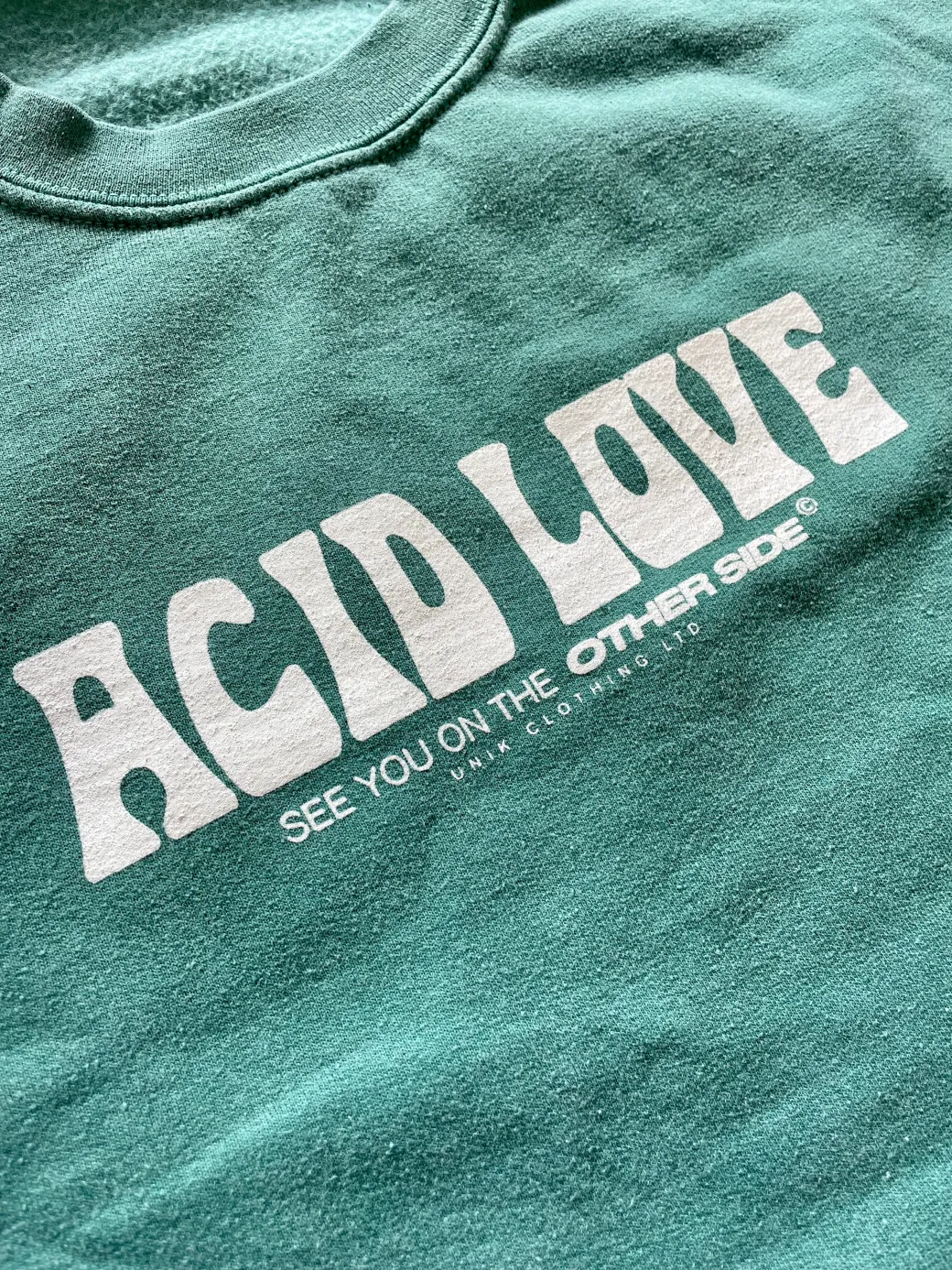 Acid Love 0.06 'Other Side' Sweatshirt - Vintage Washed Teal