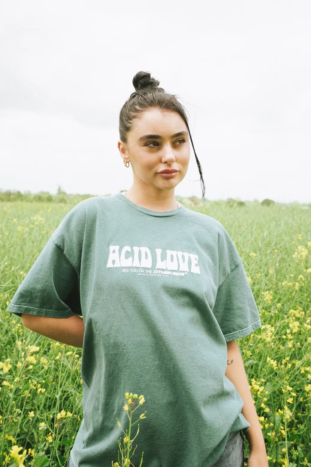 ACID LOVE 0.06 'Other Side' Tee - Vintage Washed Teal