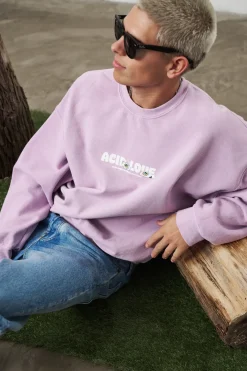 Acid Love 'Daisy' Vintage Washed Sweater -  Pink