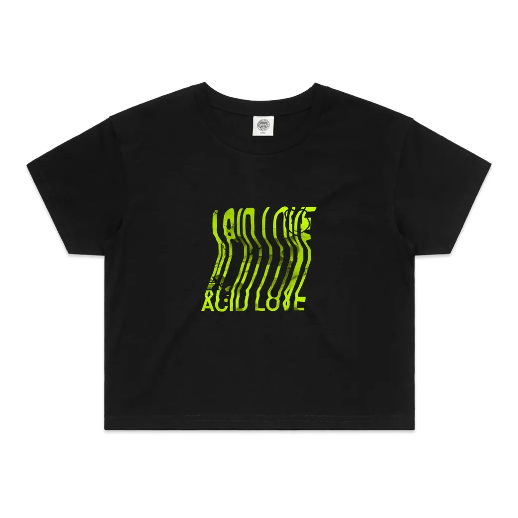 Acid Love WMNS 'Bitmap' Cropped Tee - Black