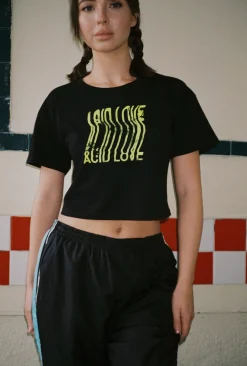 Acid Love WMNS 'Bitmap' Cropped Tee - Black