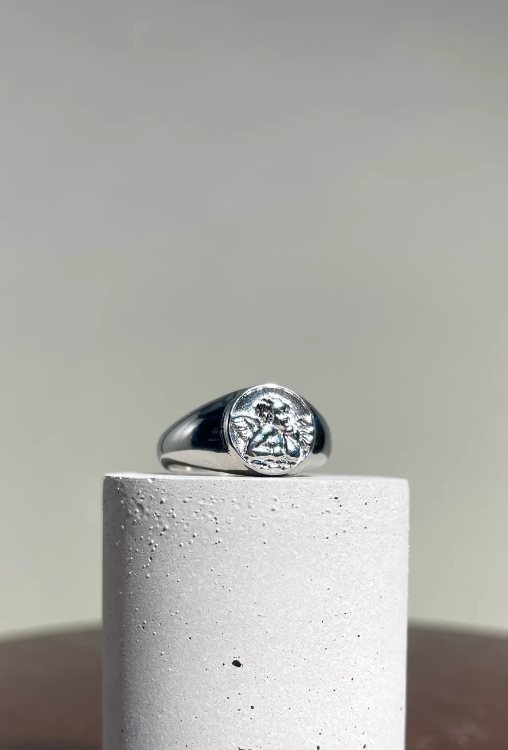 Angel Signet Ring - Silver