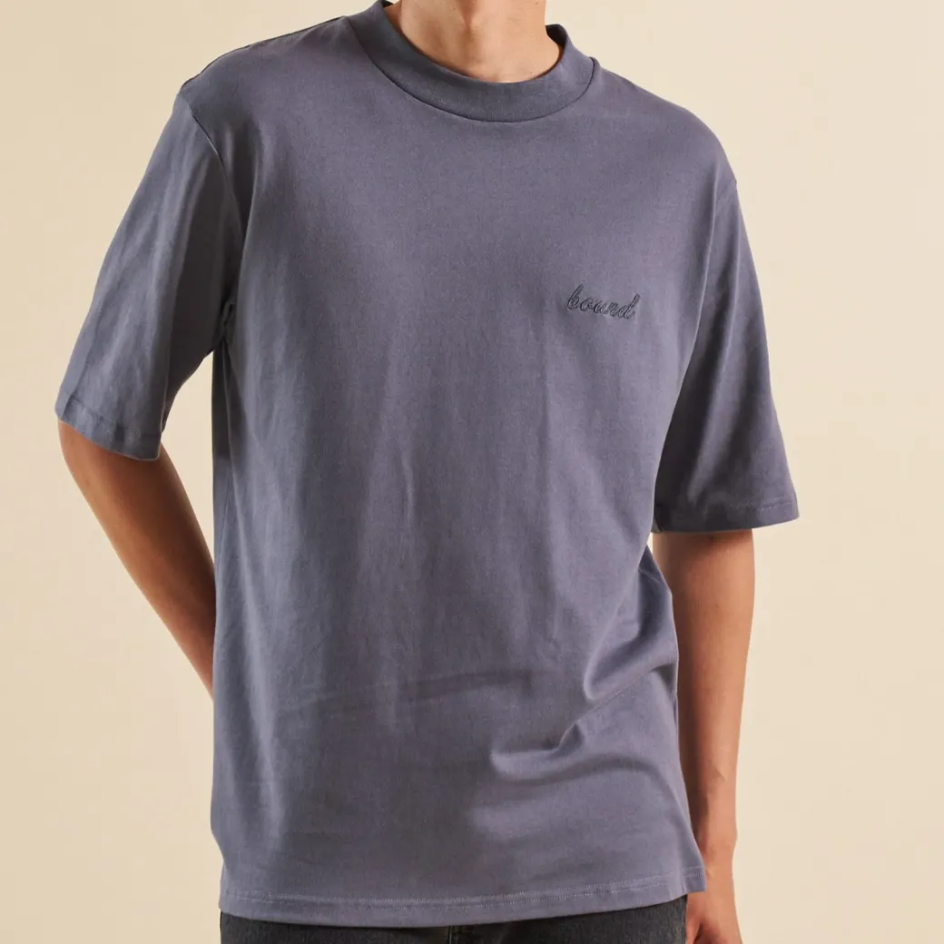 bound Aegean Blue Script Tee