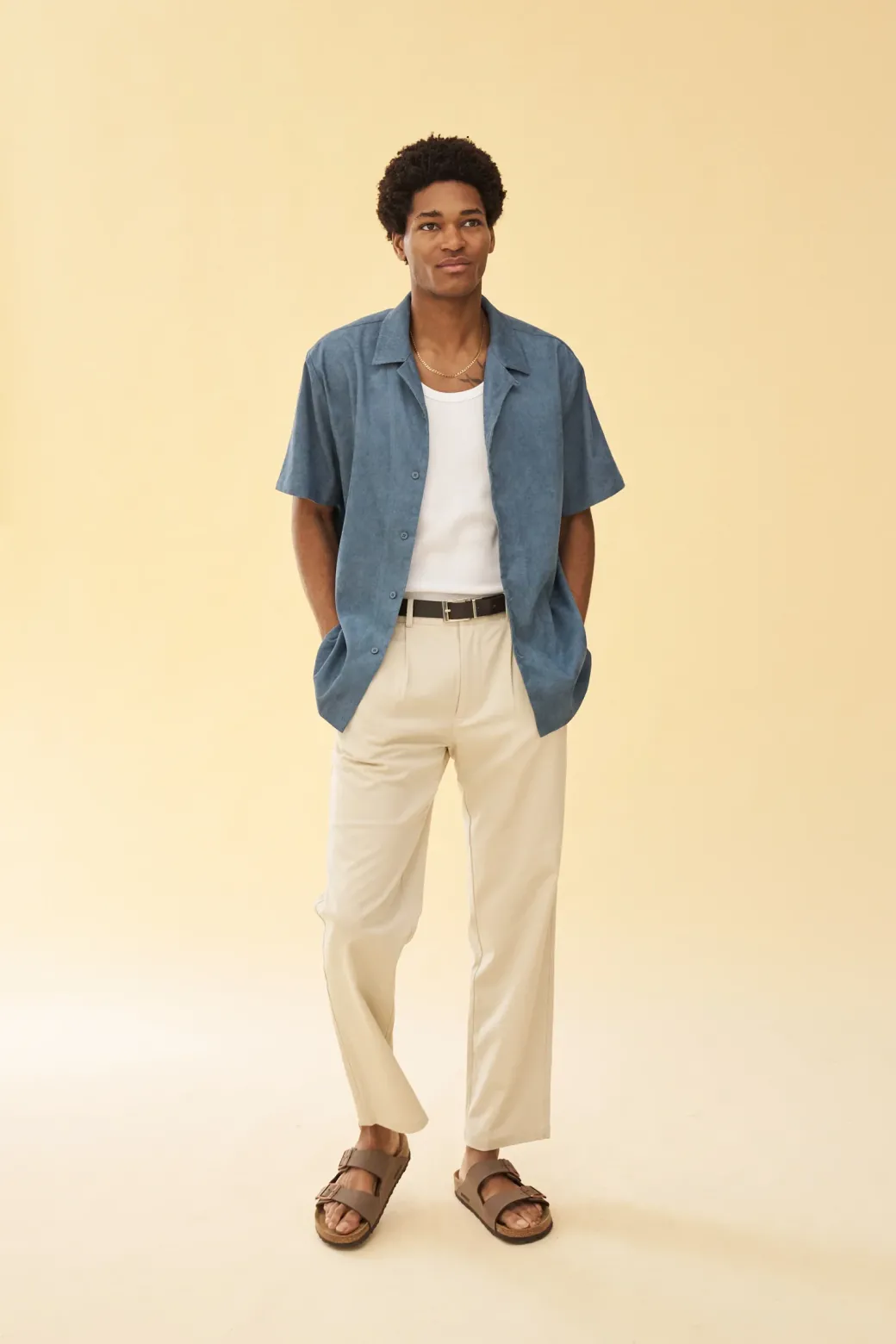 bound 'Airforce Blue' Cord Towel SS Shirt