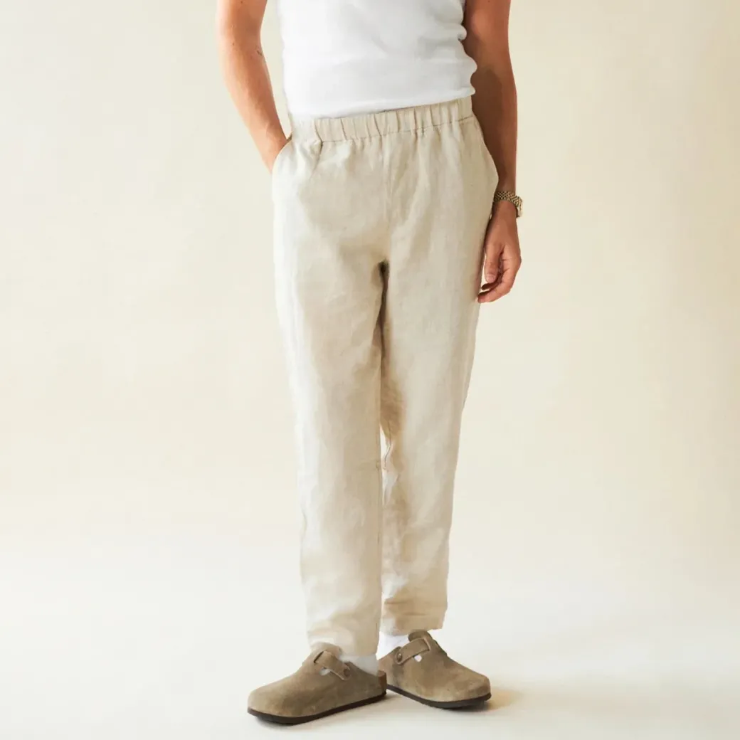 bound 'Alfama' Linen Trousers - Sand