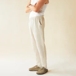 bound 'Alfama' Linen Trousers - Sand