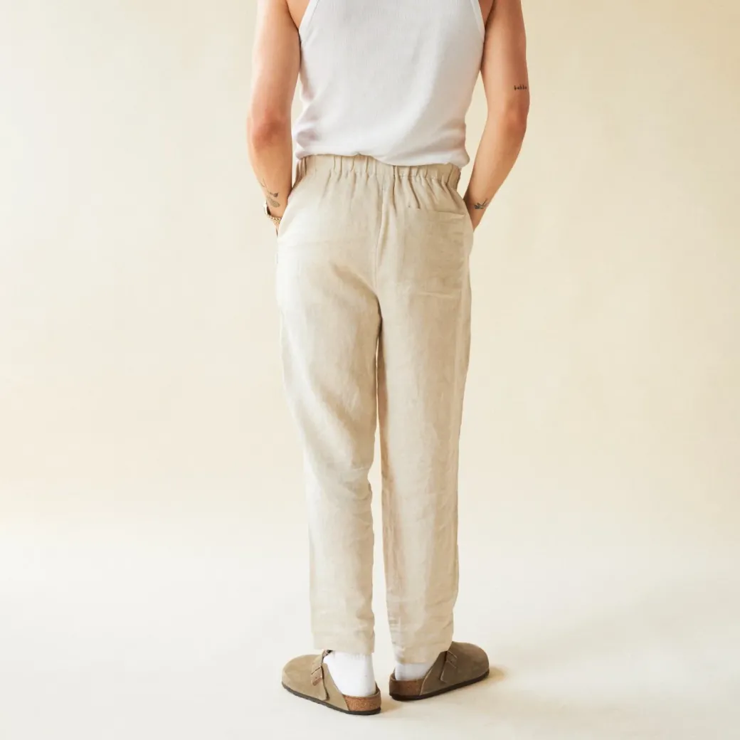 bound 'Alfama' Linen Trousers - Sand