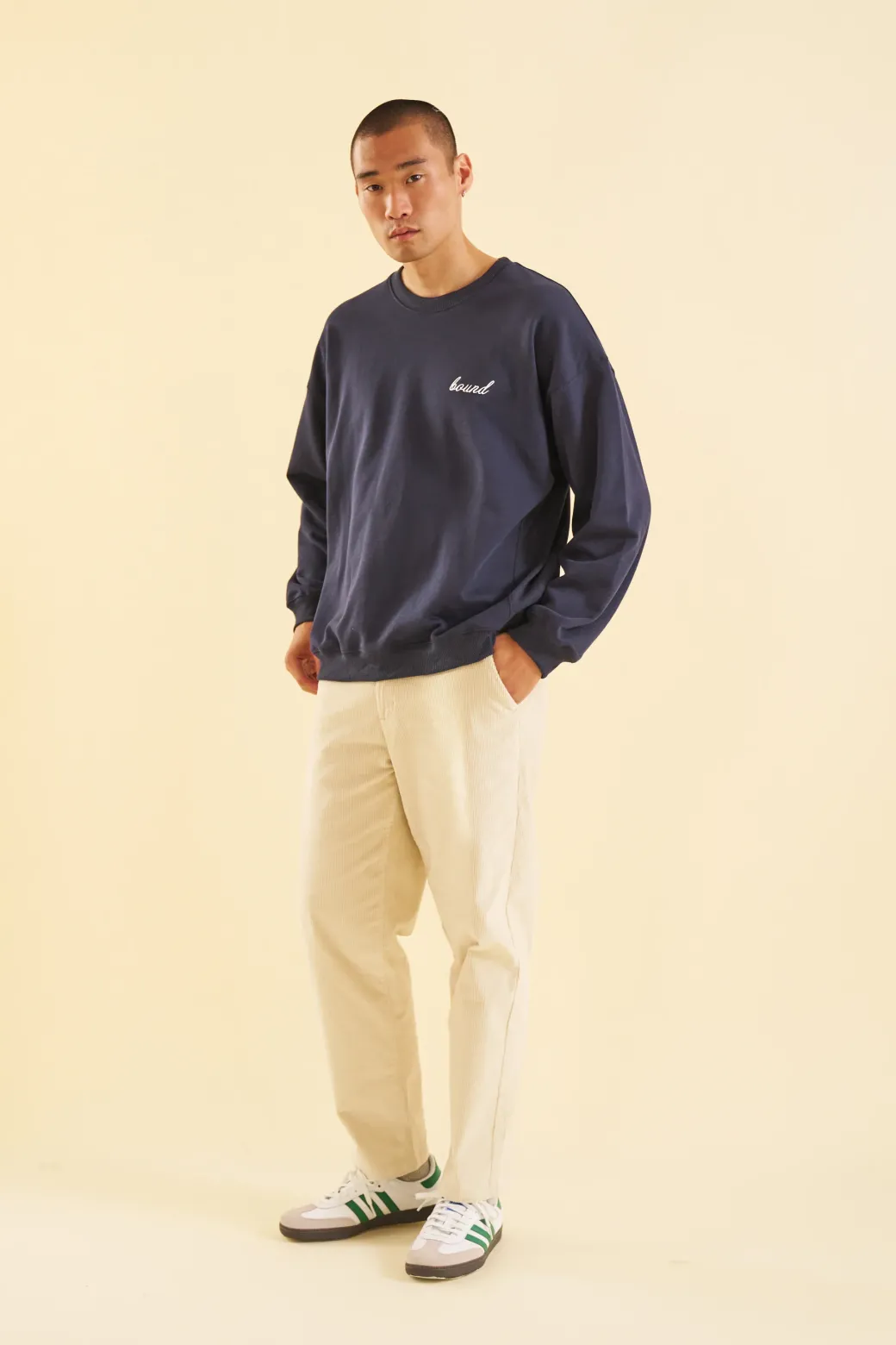 bound 'Barley Cream' Cord Trousers