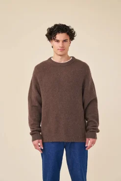 bound Baxter Mohair Blend Sweater - Walnut Brown