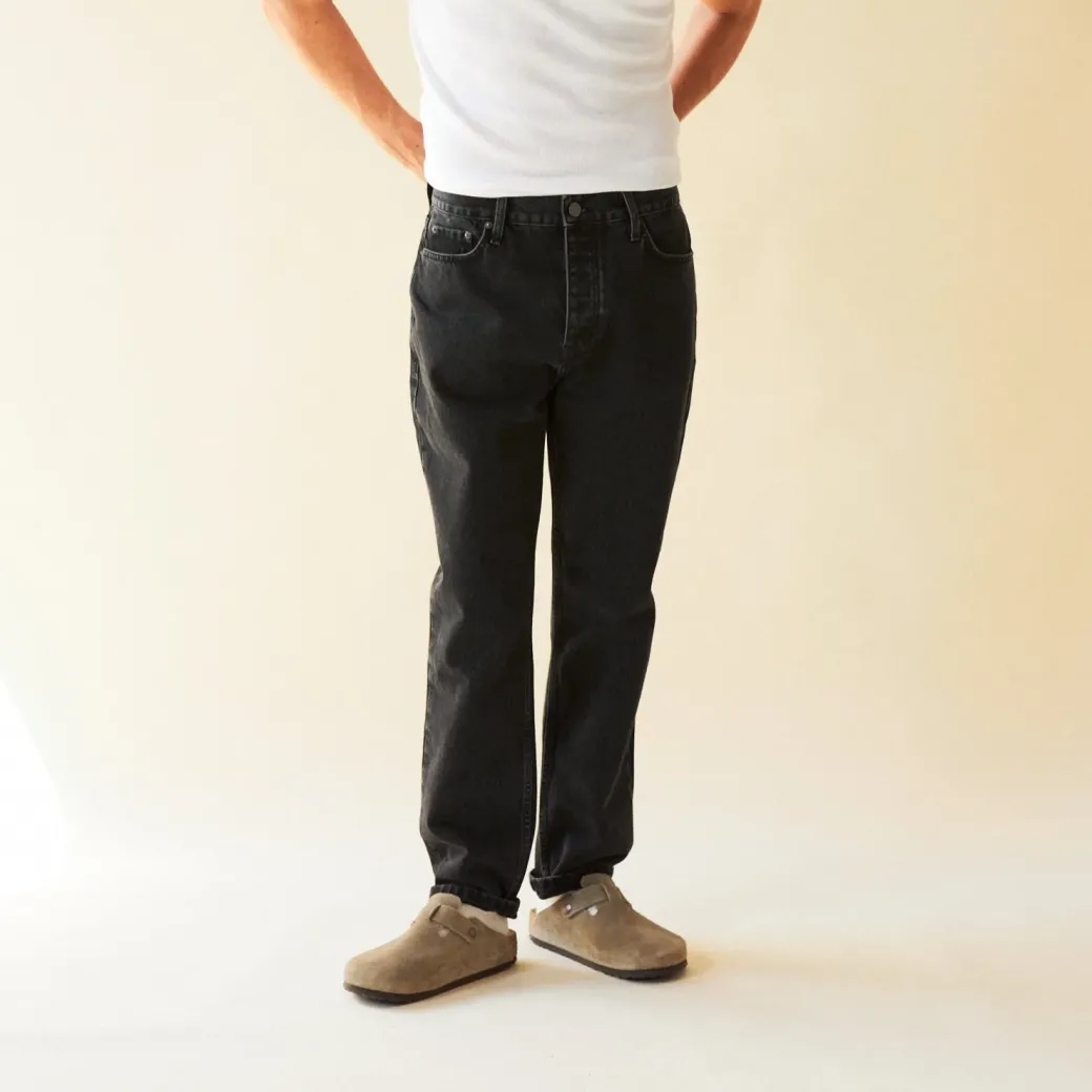 bound 'Brooklyn' Tapered Denim Jean - Stone Washed Black
