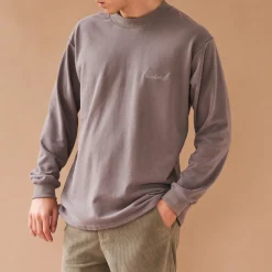 bound 'Charcoal Script' Embroidered Longsleeve Tee