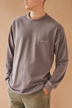 bound 'Charcoal Script' Embroidered Longsleeve Tee
