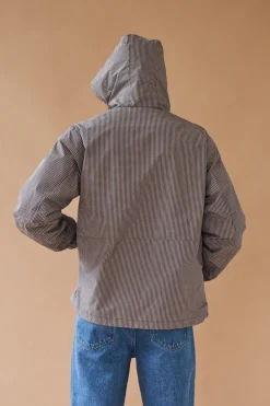 bound 'Digbeth' Check Wind Jacket - Beige & Blue