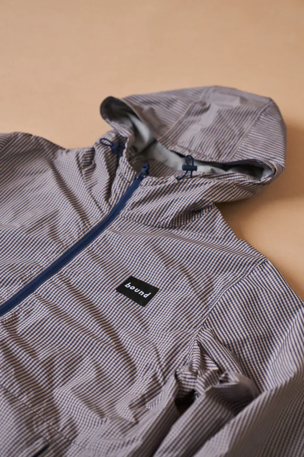 bound 'Digbeth' Check Wind Jacket - Beige & Blue