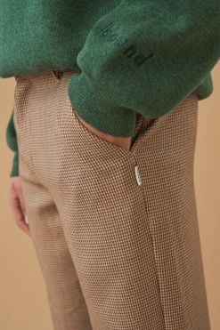 bound 'Dogtooth Woven' Cropped Trouser
