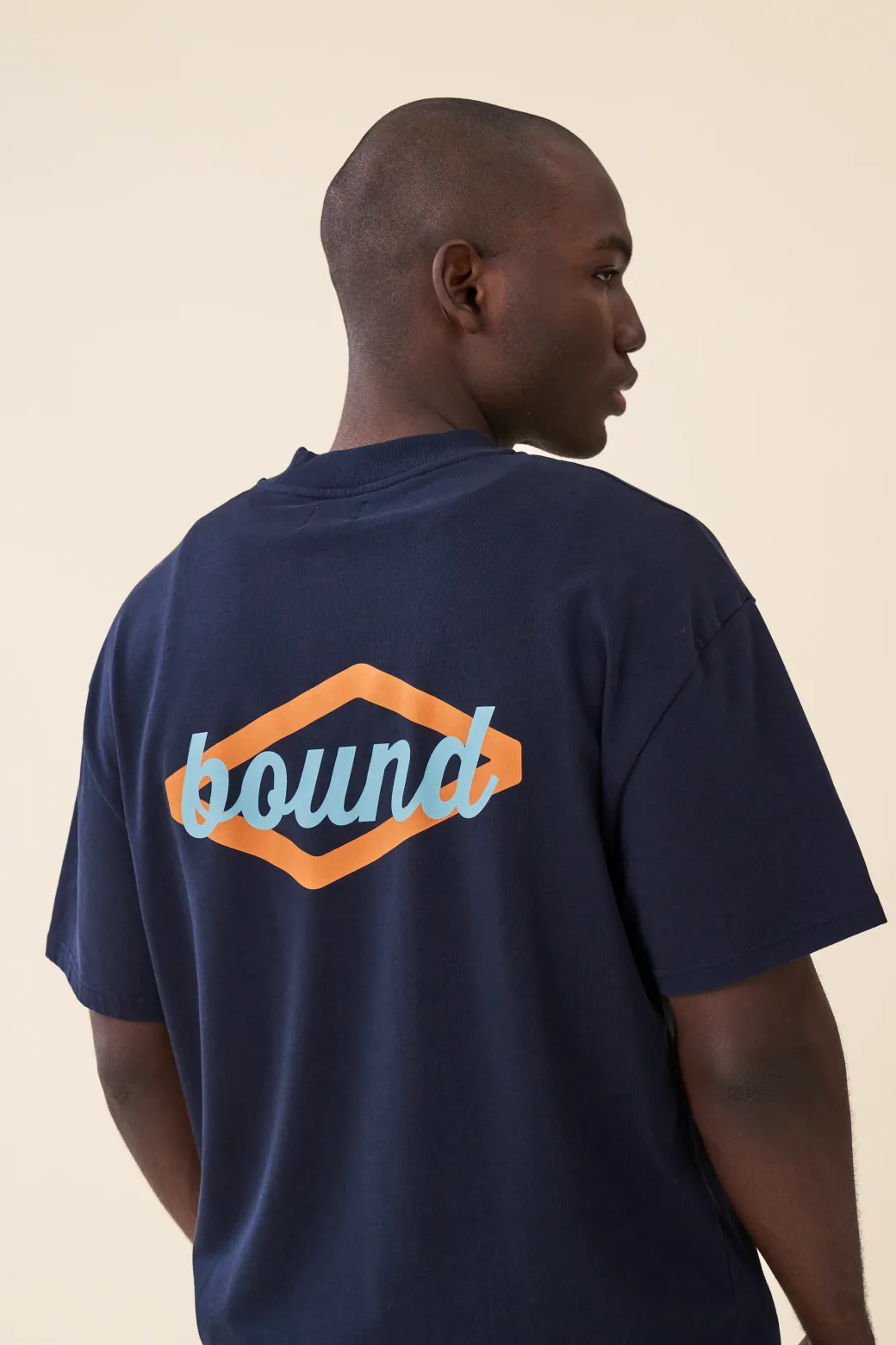 bound 'Hatch' Tee - Navy