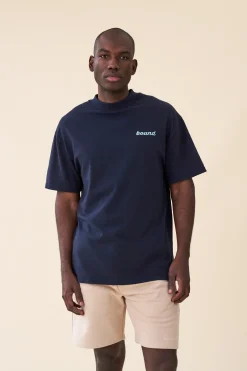 bound 'Hatch' Tee - Navy