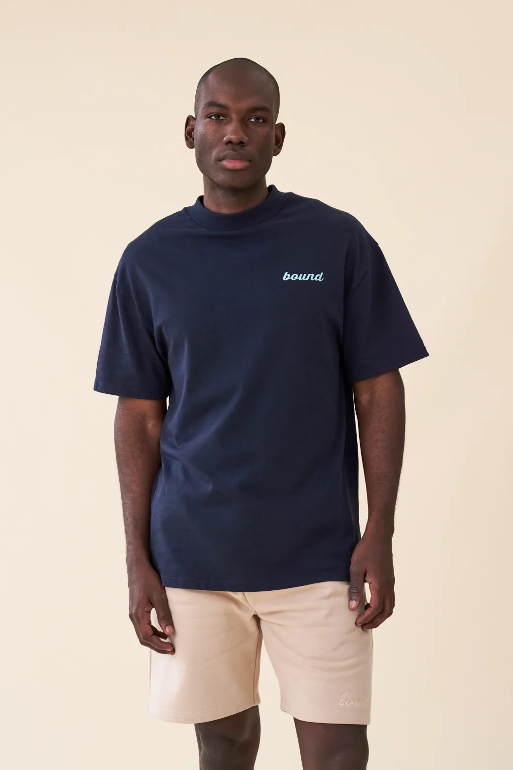 bound 'Hatch' Tee - Navy